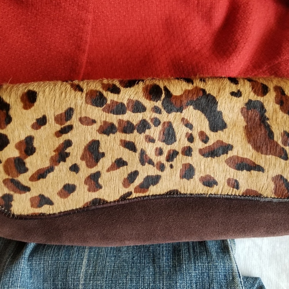 NWOT Ann Taylor Leopard Print Baguette Clutch